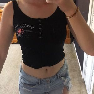 Rubbed Black Crop top